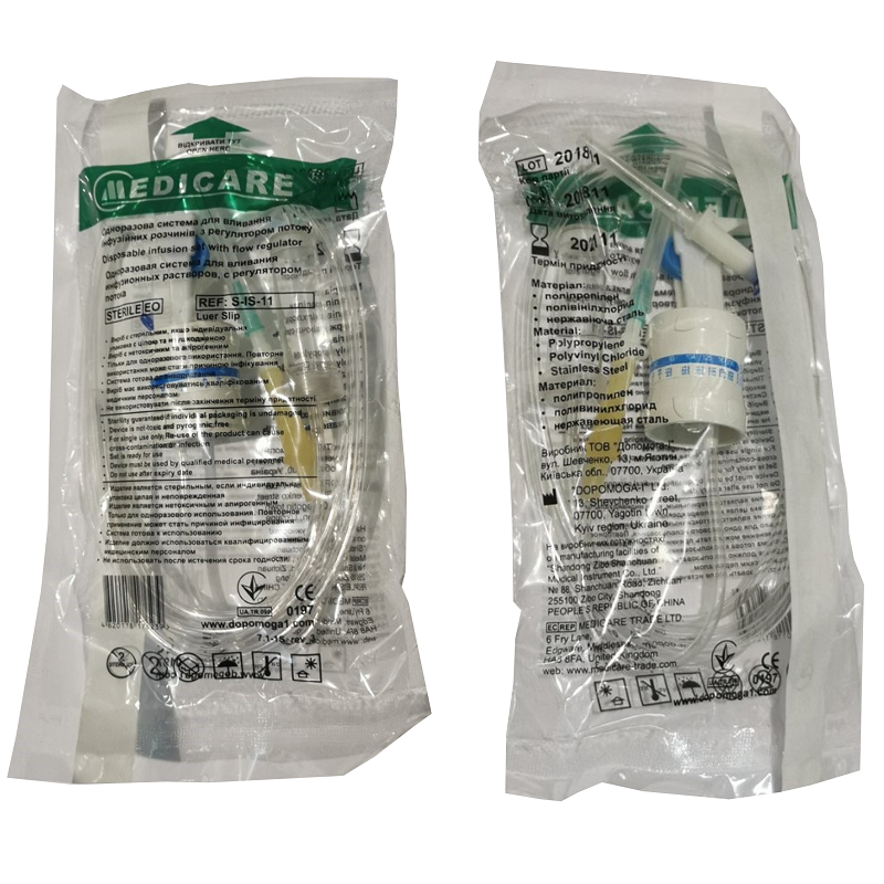 Одноразова Система для вливання інфузійних розчинів, регулятор потоку MEDICARE